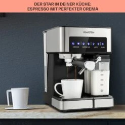 Arabica Comfort Espressomaschine 1350W 20 Bar 1,8l Touch-Bedienfeld 12 Arabica Comfort Espressomaschine 1350W 20 Bar 1,8l Touch-Bedienfeld -Klarstein 10035655 de 0004 usp