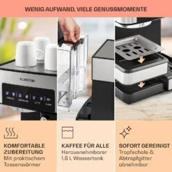 Arabica Comfort Espressomaschine 1350W 20 Bar 1,8l Touch-Bedienfeld 14 Arabica Comfort Espressomaschine 1350W 20 Bar 1,8l Touch-Bedienfeld -Klarstein 10035655 de 0006 usp
