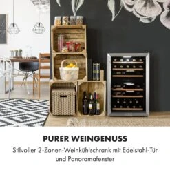 Vinamour 37 Duo Weinkühlschrank 2 Kühlzonen 112 Liter 37 Flaschen -Klarstein 10035663 de 0002 logo