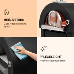 Diavolo Napoletana Pizzaofen Holzofen Rostfreier Edelstahl -Klarstein 10035759 de 0004 logo