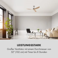 Santa Elena Deckenventilator 52" 9.060m³/h 3 Echtholzflügel 15 Santa Elena Deckenventilator 52" 9.060m³/h 3 Echtholzflügel -Klarstein 10035789 de 0006 logo