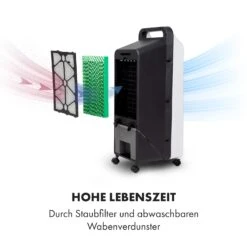 Cooler Rush Ventilator Luftkühler 5,5L 45W Fernbedienung 5x Eispack -Klarstein 10035824 de 0008 logo
