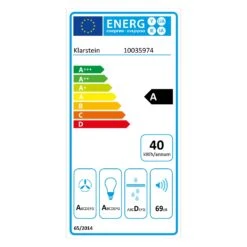 Kronleuchter Inselabzugshaube 596m³/h LED-Panel EEK A -Klarstein 10035974 energy label