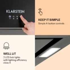 Kronleuchter Inselabzugshaube 596m³/h LED-Panel EEK A -Klarstein 10035974 uk 0003 logo