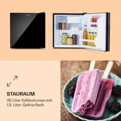 Luminance Frost Mini-Kühlschrank 45l EEK F Gefrierfach 1,5l Glastür -Klarstein 10036164 de 0003 logo