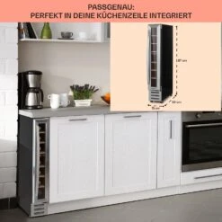 Vinovilla 7 Built-in Uno Einbau-Weinkühlschrank Glas Edelstahl -Klarstein 10036179 DE 0006 usp