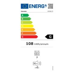 Vinovilla 7 Built-in Uno Einbau-Weinkühlschrank Glas Edelstahl -Klarstein 10036179 energy label
