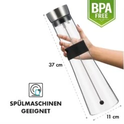 Sile Karaffe 1,6 Liter Borosilikatglas Fruchtspieß Mit Stopper -Klarstein 10036369 de 0007 logo