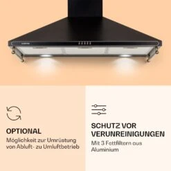 Victoria 90 Dunstabzugshaube 90cm Retro-Design 644,5m³/h 2 LED-Lampen 13 Victoria 90 Dunstabzugshaube 90cm Retro-Design 644,5m³/h 2 LED-Lampen -Klarstein 10036451 de 0005 logo