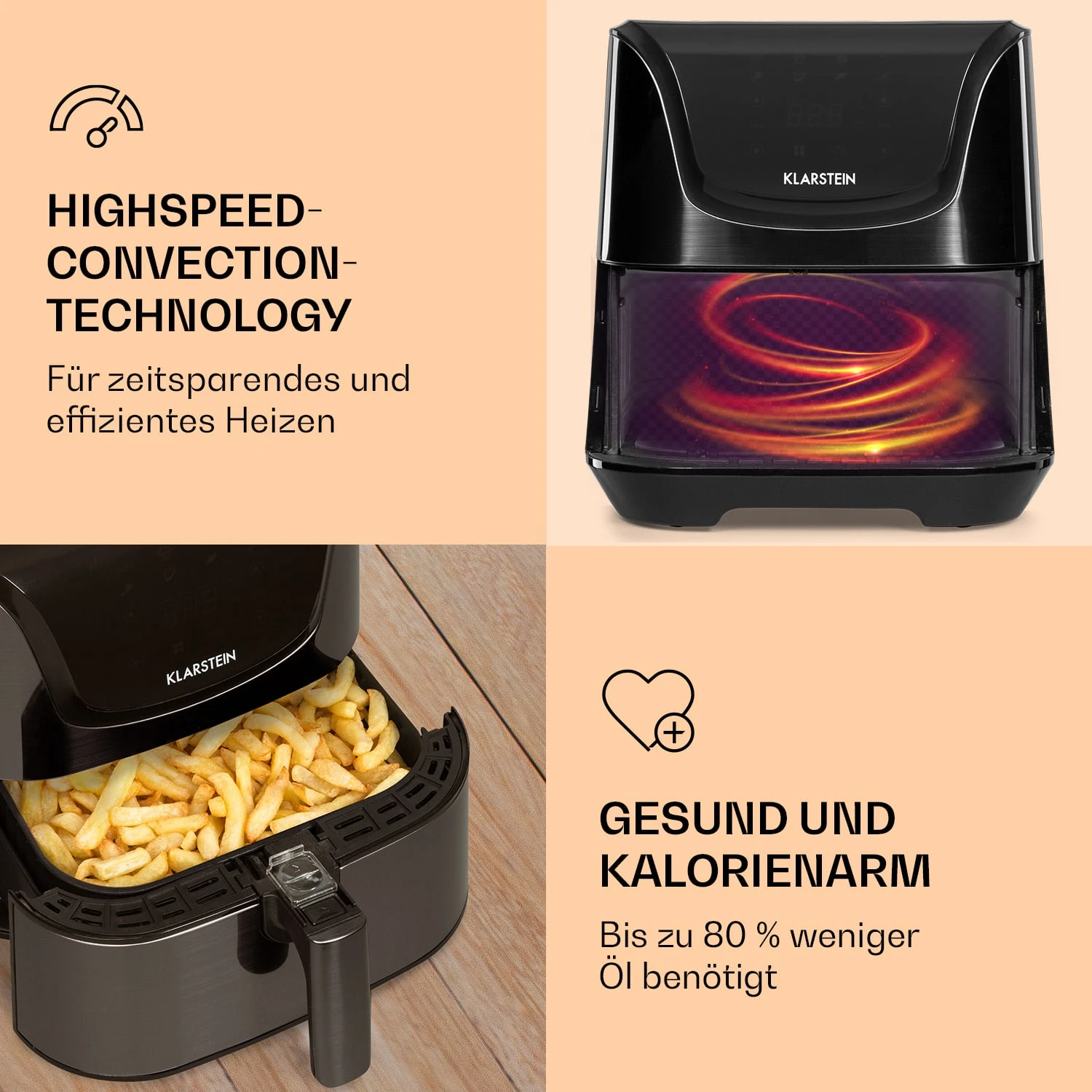 AeroVital Deluxe Heißluftfritteuse 1700W 5,4 Liter Edelstahl 7 AeroVital Deluxe Heißluftfritteuse 1700W 5,4 Liter Edelstahl – Bild 5