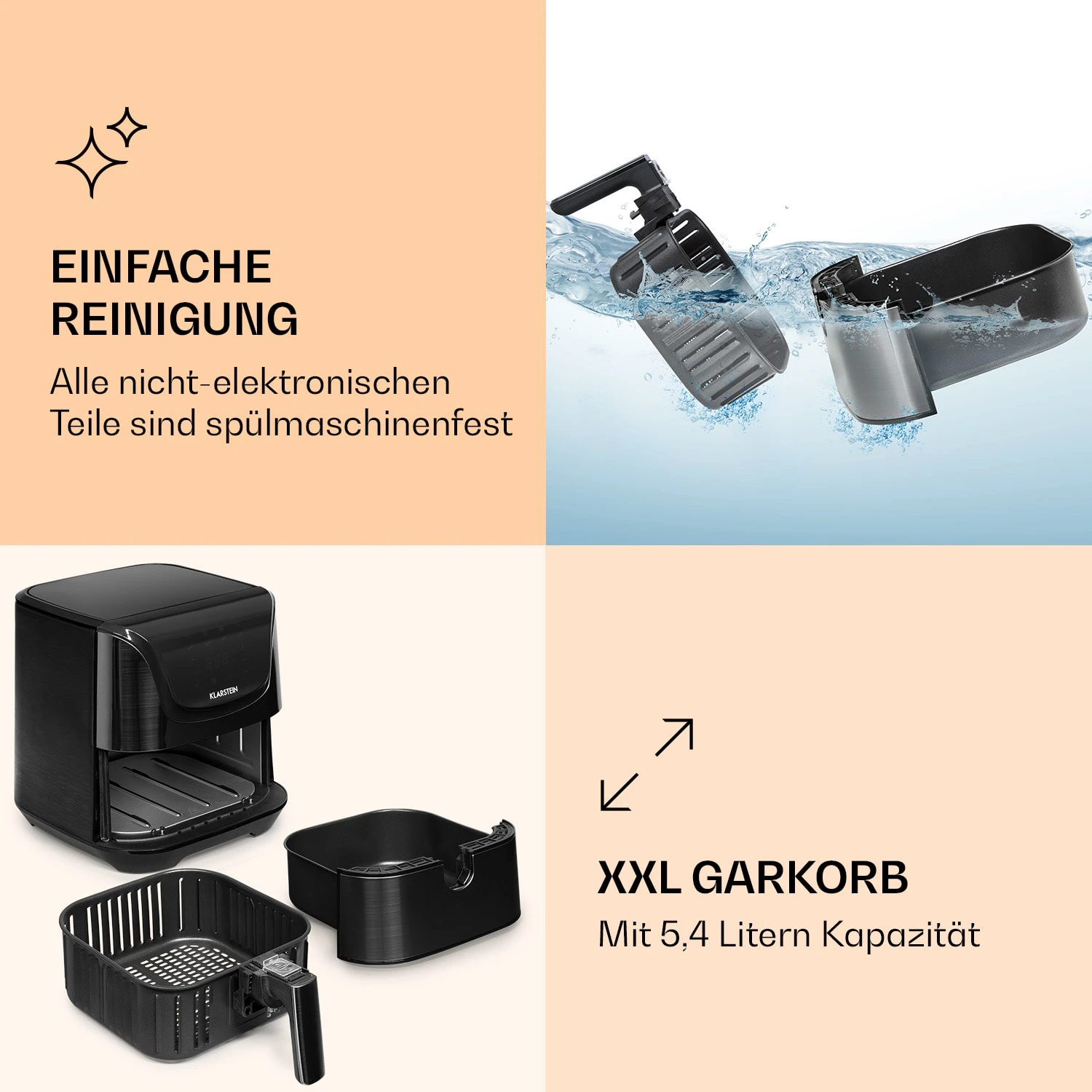 AeroVital Deluxe Heißluftfritteuse 1700W 5,4 Liter Edelstahl 8 AeroVital Deluxe Heißluftfritteuse 1700W 5,4 Liter Edelstahl – Bild 6