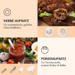 Mighty Mince Elektrischer Fleischwolf 500 - 1361 Watt 3 Lochscheiben -Klarstein 10036478 de 0004 logo