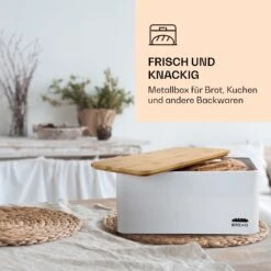 Oklahoma Brotkasten Metall 35,5x15,5x23 Cm Bambus-Deckel Schneidebrett -Klarstein 10037444 de 0004 logo