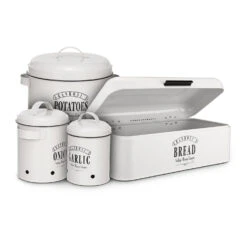 Georgia Vorratsbehälter 3er-Set Emaille-Stahlblech Vintage Rostfrei -Klarstein 10037447 yy 0005 logo