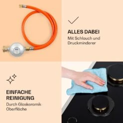 Goldflame Domino Prime Gaskochfeld 2-flammig Messing-Brenner Glaskeramik 14 Goldflame Domino Prime Gaskochfeld 2-flammig Messing-Brenner Glaskeramik -Klarstein 10037806 de 0006 logo