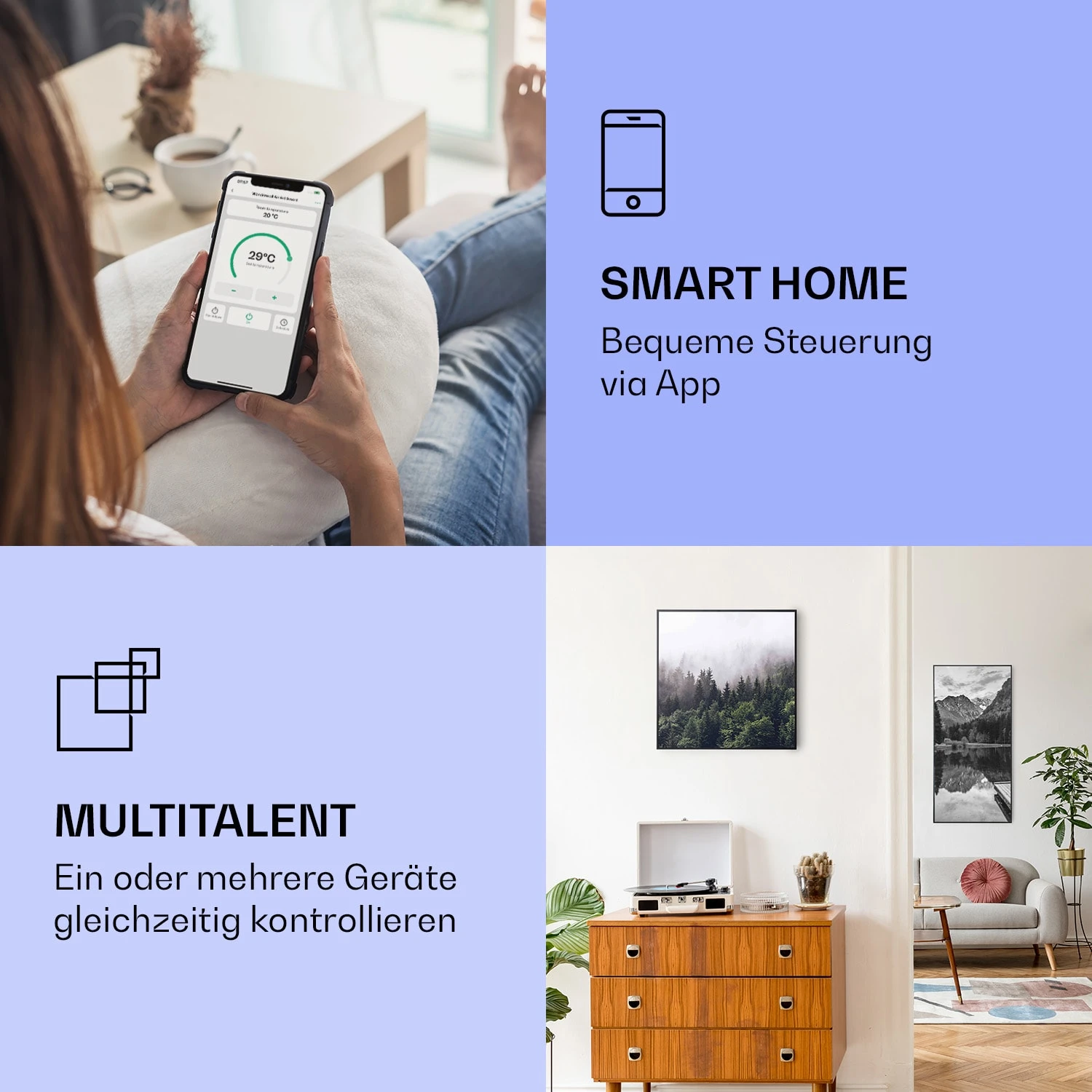 Wonderwall Air Art Smart Infrarotheizung Wald 60x60cm 350W 4 Wonderwall Air Art Smart Infrarotheizung Wald 60x60cm 350W – Bild 2