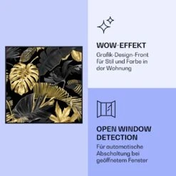 Wonderwall Air Art Smart Infrarotheizung Schwarze Blume 60x60cm 350W -Klarstein 10037829 de 0006 logo