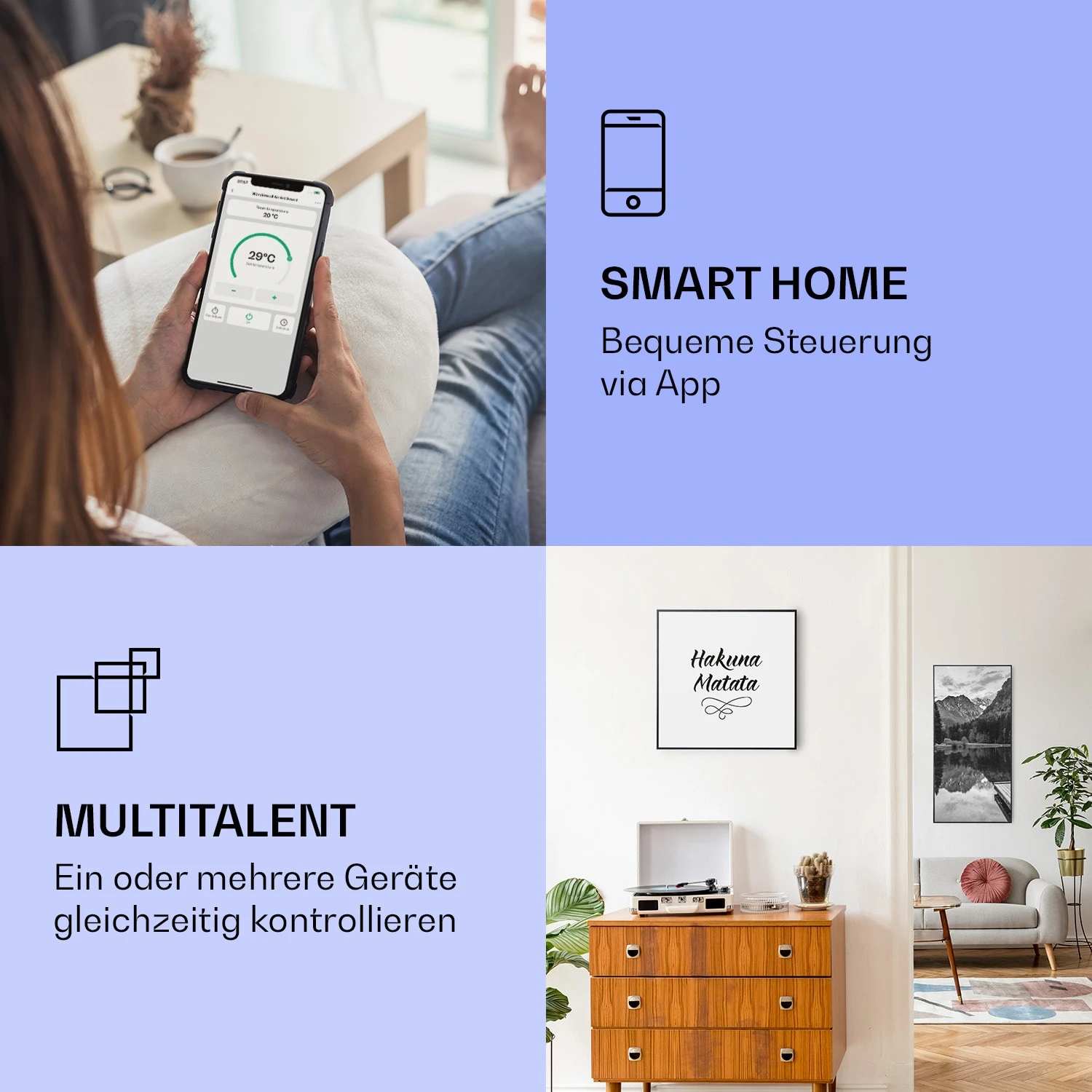 Wonderwall Air Art Smart Infrarotheizung Motto 60x60cm 350W 4 Wonderwall Air Art Smart Infrarotheizung Motto 60x60cm 350W – Bild 2