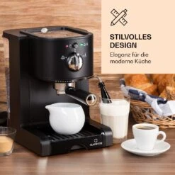 Passionata 20 Espressomaschine 20 Bar 6 Tassen 1,25 Liter Milchschaum -Klarstein 10037855 de 0002 logo