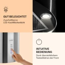 Barella Dunstabzugshaube 35,5 X 93,5 X 43 Cm Umluft 557 M³/h LED Aktivkohlefilter -Klarstein 10037864 de 0003 logo