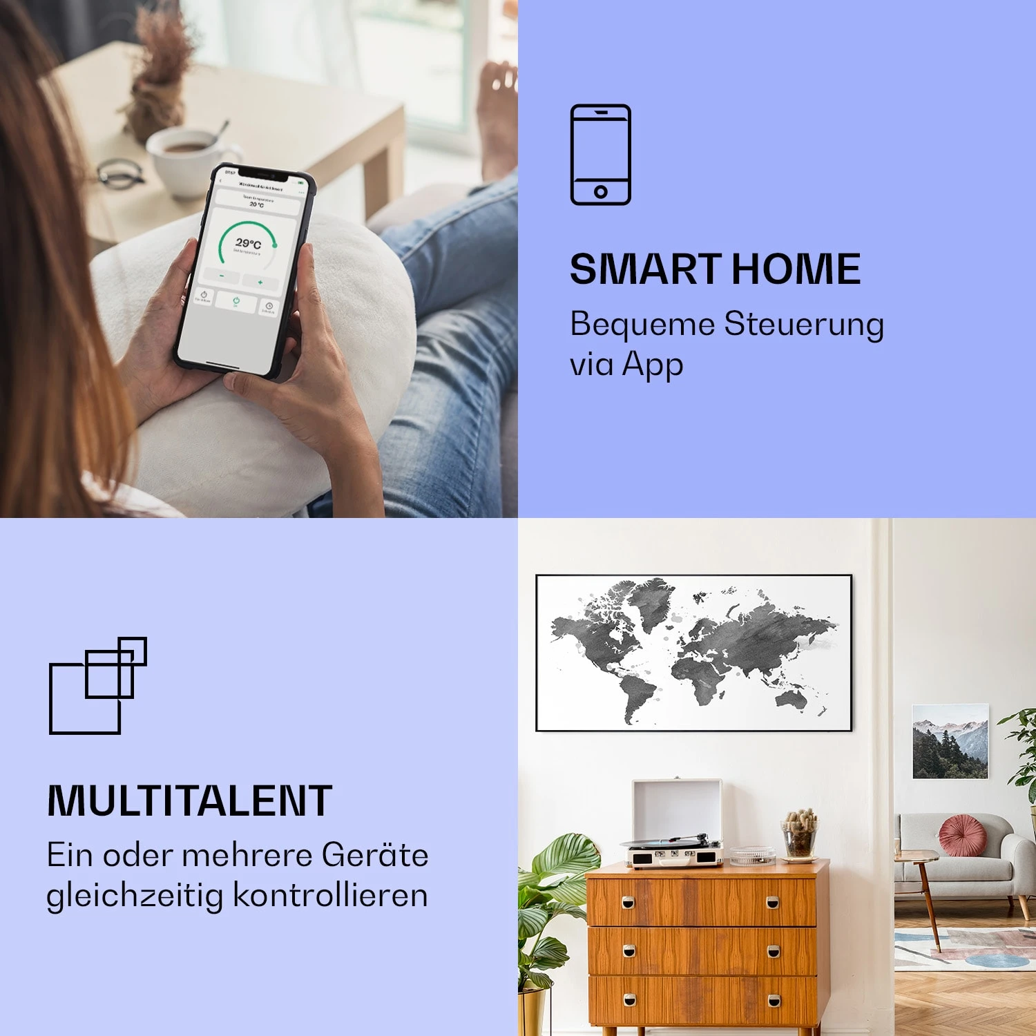 Wonderwall Air Art Smart Infrarotheizung Schwarze Karte 120x60cm 700W 4 Wonderwall Air Art Smart Infrarotheizung Schwarze Karte 120x60cm 700W – Bild 2