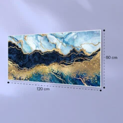 Wonderwall Air Art Smart Infrarotheizung Blauer Marmor 120x60cm 700W -Klarstein 10037912 yy 0007 logo