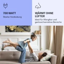 Wonderwall Air Art Smart Infrarotheizung Schwarzes Blatt 120x60cm 700W -Klarstein 10037922 de 0005 logo