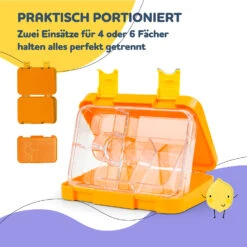 Schmatzfatz Junior Lunchbox 6 Fächer 21,3 X 15 X 4,5 Cm (BxHxT) -Klarstein 10037943 de 0004 usp