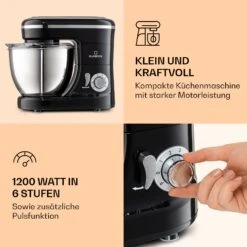 Bella Mini Rührmaschine 1200 W 6 Stufen 4 Liter Edelstahl Pulsfunktion 10 Bella Mini Rührmaschine 1200 W 6 Stufen 4 Liter Edelstahl Pulsfunktion -Klarstein 10037980 de 0003 logo