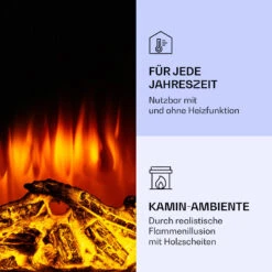 Klarstein Lamington Elektrokamin 2000 W LED-Flammen Heizlüfter Timer Ambientelicht 13 Klarstein Lamington Elektrokamin 2000 W LED-Flammen Heizlüfter Timer Ambientelicht -Klarstein 10038005 de 0006 logo