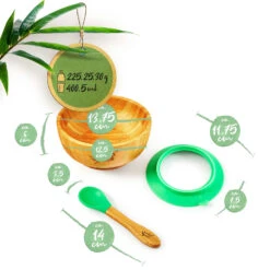 Kindergeschirr Mit Bambusschale Und Löffel 400 Ml Inkl. Saugnapf Ø: 13,7 Cm -Klarstein 10038058 yy 0006 logo