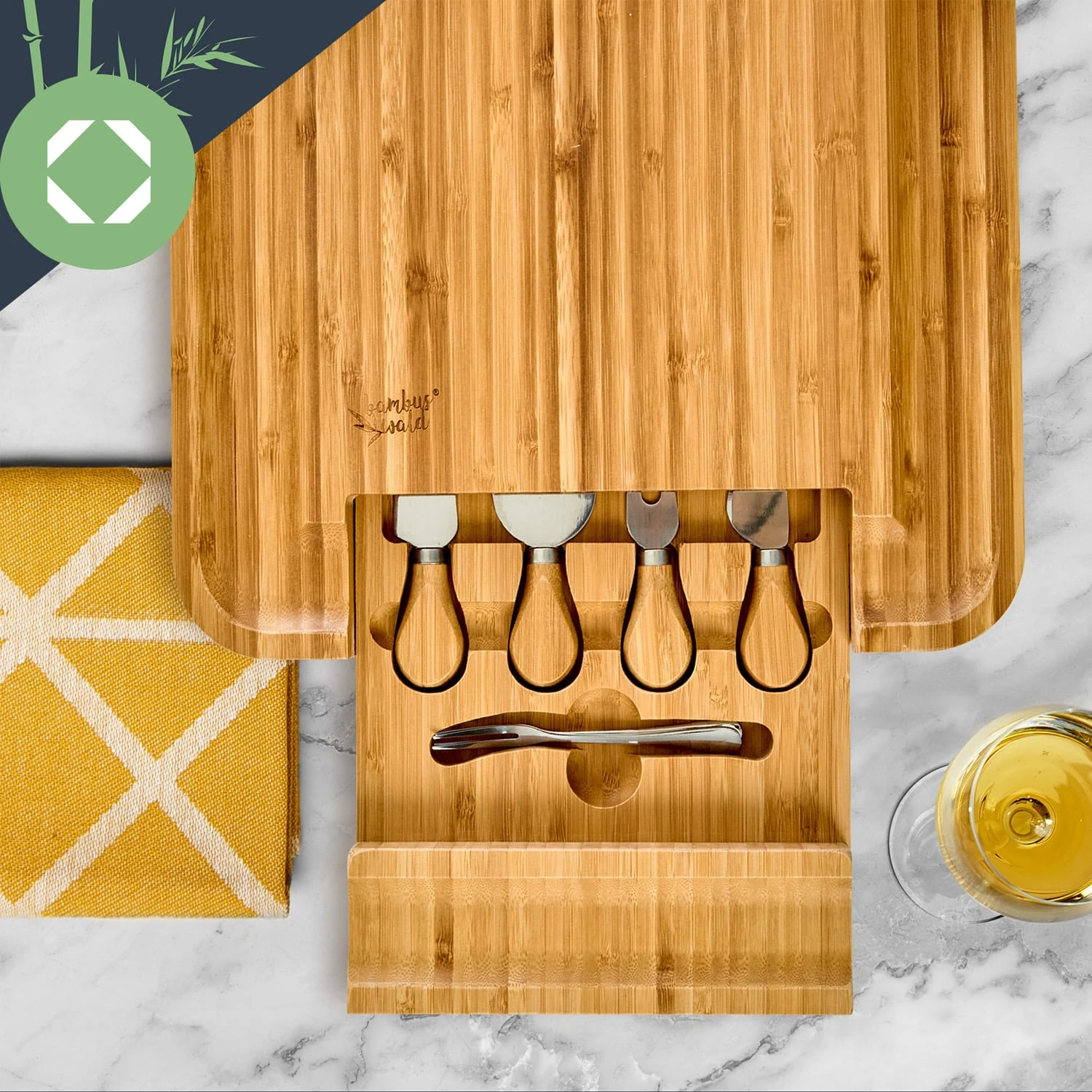 XXL-Käsebrett Schublade 34 X 4,5 X 34 Cm Käsebesteck Pflegeleicht 6 XXL-Käsebrett Schublade 34 X 4,5 X 34 Cm Käsebesteck Pflegeleicht – Bild 4