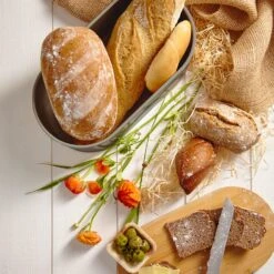 Rök Brotbox Metallblech Bambusdeckel 33,5 X 13 X 18 Cm (BxHxT) Oval -Klarstein 10038118 yy 0005 logo