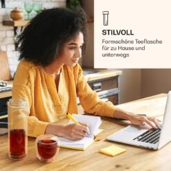 Teeflasche Mit Deckel Und Sieb 500 Ml Doppelwandiges Glas Bambus Hülle -Klarstein 10038238 de 0002 logo