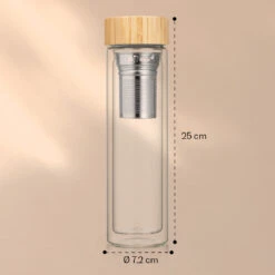 Teeflasche Mit Deckel Und Sieb 500 Ml Doppelwandiges Glas Bambus Hülle -Klarstein 10038238 yy 0007 logo