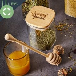 Eckiges Glas Mit Bambusdeckel Luftdicht Mit Silikonring 10x16x10 Cm 3x 1200 Ml -Klarstein 10038257 yy 0006 logo