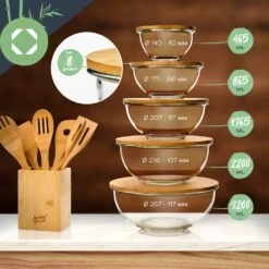 Glasschüssel 865 Ml Bambusdeckel Verschließbar BPA-frei Größe S -Klarstein 10038272 yy 0008 logo