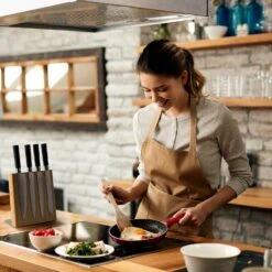 Messerblock Schräg, Magnetisch, Für 4-6 Messer, Bambus, Edelstahl -Klarstein 10038281 yy 0002 logo