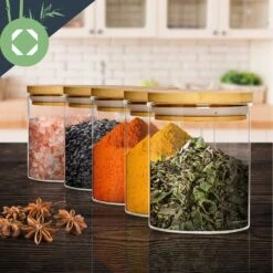 Runde Gläser Bambusdeckel 10 Stück Je 150 Ml Luftdicht -Klarstein 10038299 yy 0005 logo