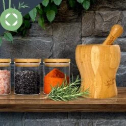 Runde Gläser Bambusdeckel 10 Stück Je 150 Ml Luftdicht -Klarstein 10038299 yy 0006 logo