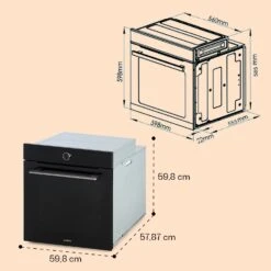 Illuminosa Smart Einbaubackofen 2800W 11 Funktionen App-Steuerung -Klarstein 10038335 yy 0007 dimensions
