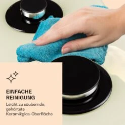 Victoria Domino Gaskochfeld 2-flammig Sabaf-Brenner Glaskeramik Retro-Look -Klarstein 10038375 de 0007 logo