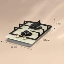 Victoria Domino Gaskochfeld 2-flammig Sabaf-Brenner Glaskeramik Retro-Look -Klarstein 10038375 yy 0008 logo