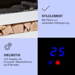 Studio Light & Fire 3 Smart Kamin 1000/2000W MDF WiFi-Steuerung -Klarstein 10038383 de 0004 logo