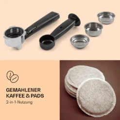 Pausa Espressomaker 1350 Watt 20 Bar Druck Wassertank: 1,4 Liter Edelstahl -Klarstein 10038393 de 0003 logo