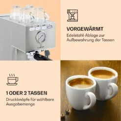 Pausa Espressomaker 1350 Watt 20 Bar Druck Wassertank: 1,4 Liter Edelstahl -Klarstein 10038393 de 0004 logo