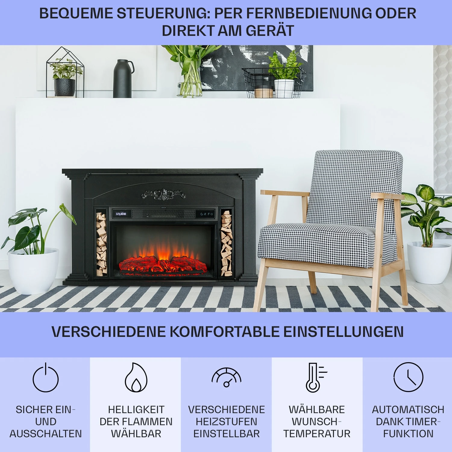 Saint Helens Elektrokamin 1900 W LED-Technik Fernbedienung 8 Saint Helens Elektrokamin 1900 W LED-Technik Fernbedienung – Bild 6