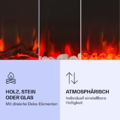 Galeras Elektrischer Wand- Und Einbaukamin 1800 W LED 3 Farben Timer -Klarstein 10038689 de 0003 logo