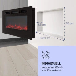 Galeras Elektrischer Wand- Und Einbaukamin 1800 W LED 3 Farben Timer -Klarstein 10038689 de 0005 logo