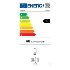 Beersafe M Quartz Kühlschrank 33 Liter 2 Böden Panoramaglastür -Klarstein 10039425 energy label